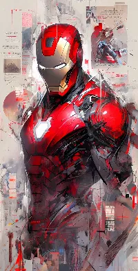 Ai created Iron man sketch cool full HD Android wallpaper