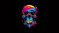 Ai created colorful skull 4k wallpaper, abstract skull