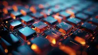 Ai created dark golden glass key board 4k desktop wallpaper