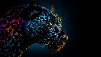 Ai created jaguar animal 4k wallpaper side face view dark