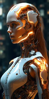 Ai created robot girl full HD Android wallpaper futuristic