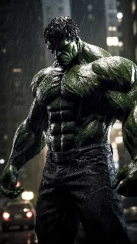 Ai generated aggressive hulk full HD Android wallpaper