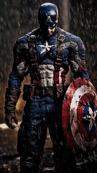 Ai generated captain america full HD Android wallpaper