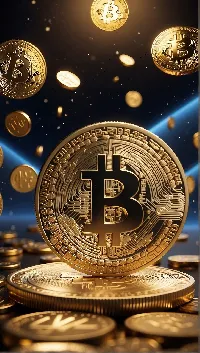 Bitcoin the cryptocurrency AI generated mobile wallpaper