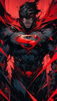 Black and red superman cool and danger look art wallpaper