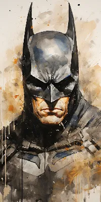 Cool Batman water color painting art portrait wallpaper