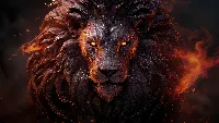 Dark golden aggressive lion 4k wallpaper desktop background