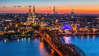 Germany city evening sunset 4k wallpaper buildings full HD