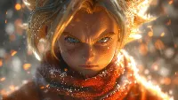 Goku anime danger closeup 4k desktop wallpaper golden hair