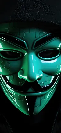 Hacker anonymous green mask wear full HD android wallpaper