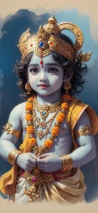 Little Lord Krishna Ai created full HD Android wallpaper