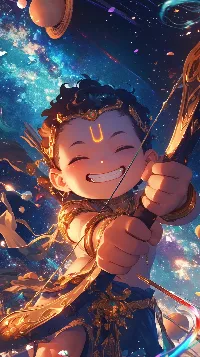 Little god Shri ram full HD Android wallpaper dark galaxy