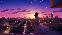 Lofi girl anime 4k wallpaper animated city background