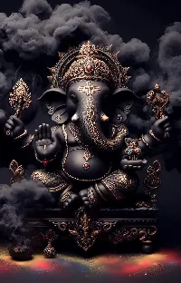 Lord Ganesh ji dark and golden android and iPhone wallpaper