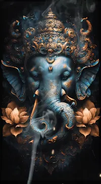 Lord Shree Ganesh Ji full HD android wallpaper golden crown