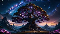 Mysterious tree ai created desktop 4k wallpaper background