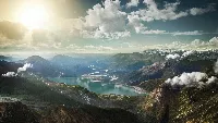 Nature mountains 4k desktop wallpaper lake and cloud view