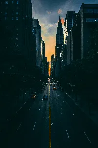 New york city evening sunset full HD Android wallpaper