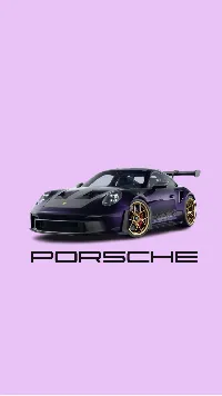 Porsche car with pink background cool text mobile wallpaper