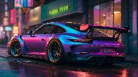 Porsche taycan purple car hd wallpaper for pc ai generated