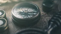 Retro map compass 4k desktop wallpaper black and white