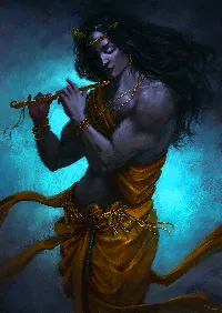 Shri krishna ji art illustration android iphone wallpaper