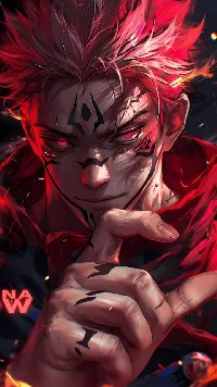Sukuna anime full HD Android wallpaper danger red eyes