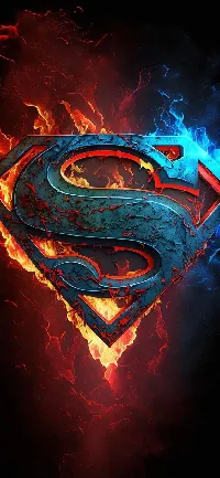 Superman ai created 3d logo HD Android and iPhone wallpaper