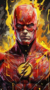 The flash dc character art painting front face wallpaper