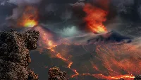 Volcano flow nature 4k desktop wallpaper heavy dark cloud