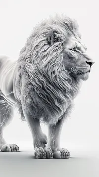 White lion full HD Android wallpaper Ai created side look