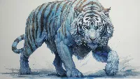 White tiger digital art ai created 4k wallpaper anime