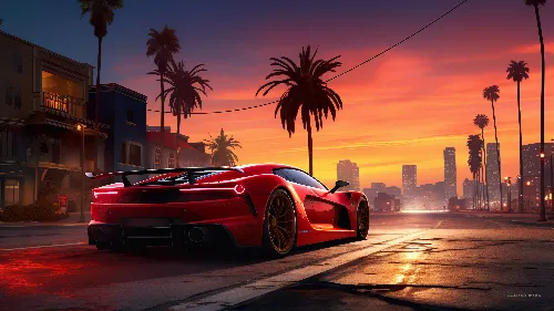 Ai created Gta 6 gaming super car 4k desktop wallpaper 