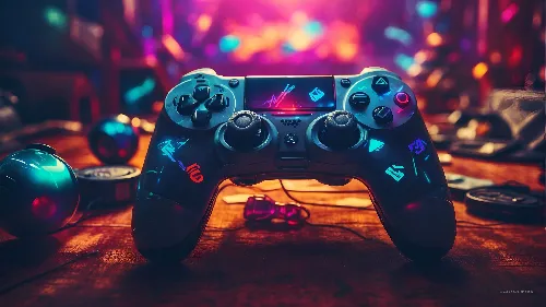 Ai created gaming controller 4k desktop wallpaper background