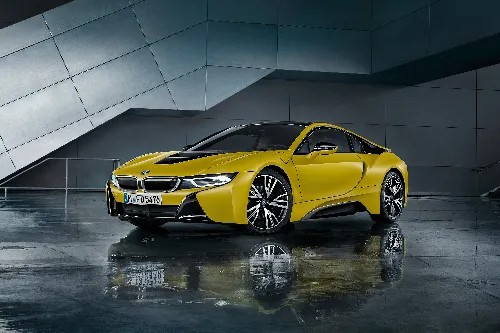 BMW I8 Protonic Frozen Yellow super car 4k desktop wallpaper