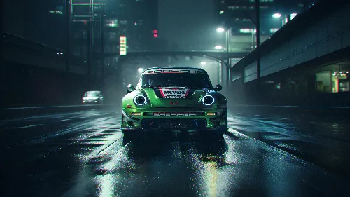 Cyberpunk gaming Porsche super car 4k desktop wallpaper