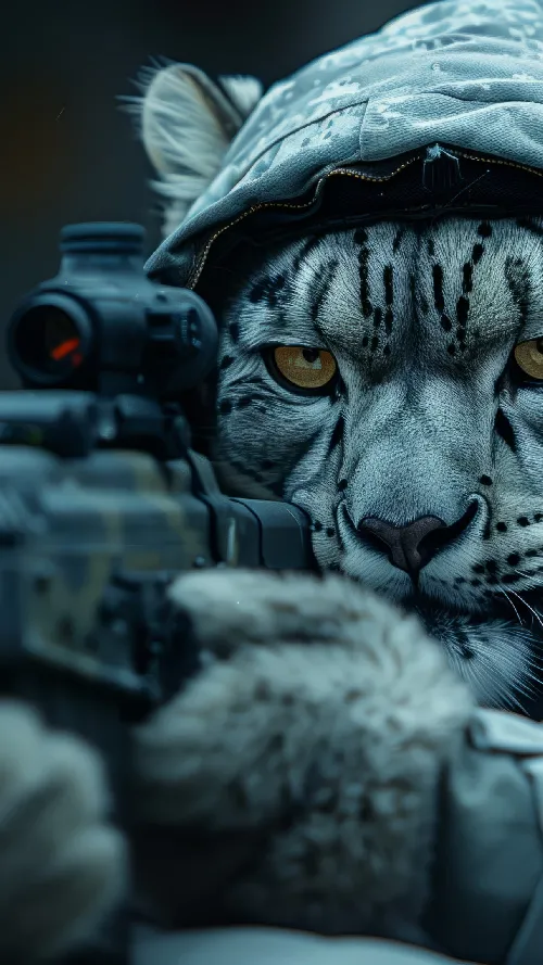 Leopard danger sniper Ai created full HD Android wallpaper