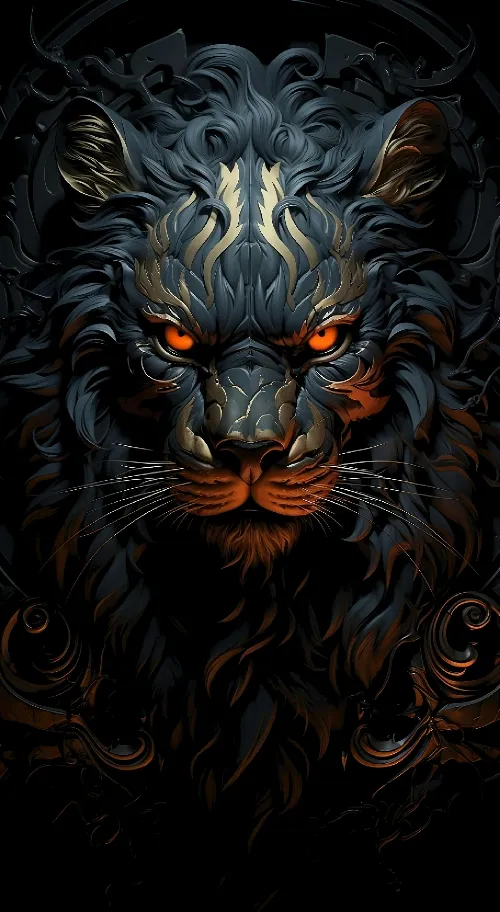 Lion king danger look ai created dark full HD wallpaper