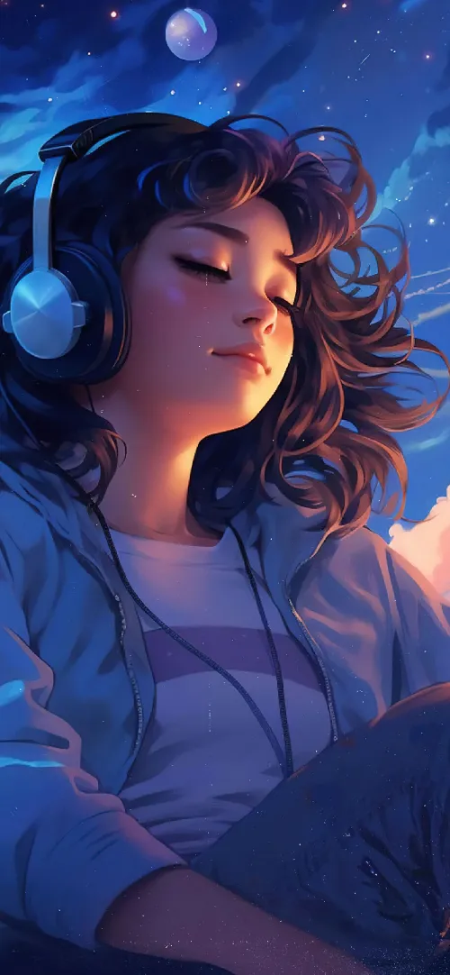 Lofi girl listen calm music anime full hd android wallpaper