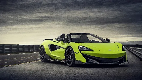 McLaren spider super car green 4k desktop wallpaper cloud