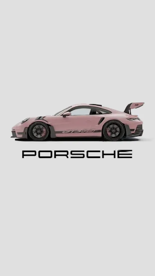 Pink GT3R5 Porsche car with white background cool wallpaper