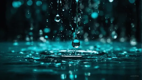 Water drops green neon 4k HD desktop background wallpaper